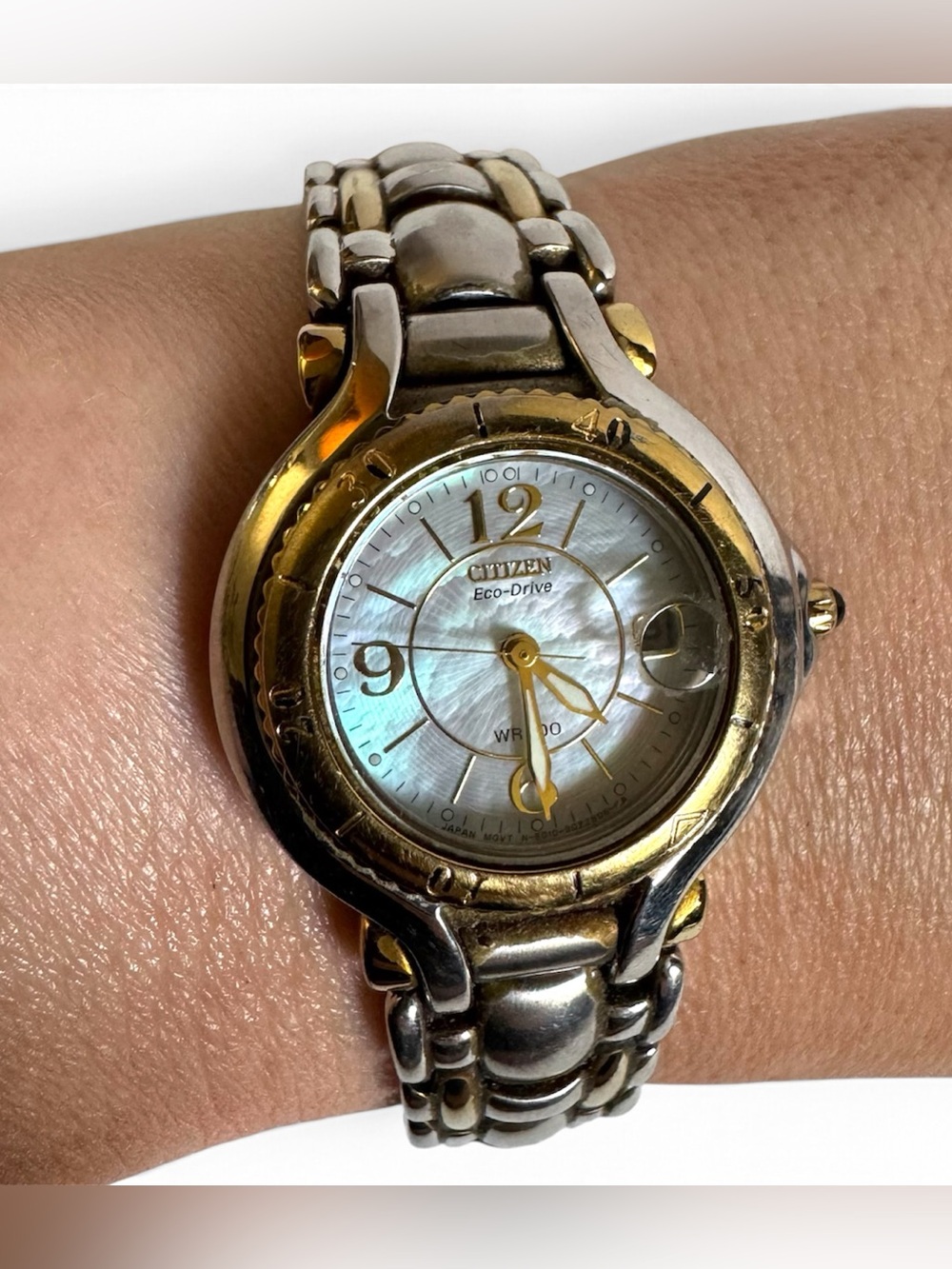 Citizen Eco-Drive Two Tone Stainless Steel Wristwatch Date Display